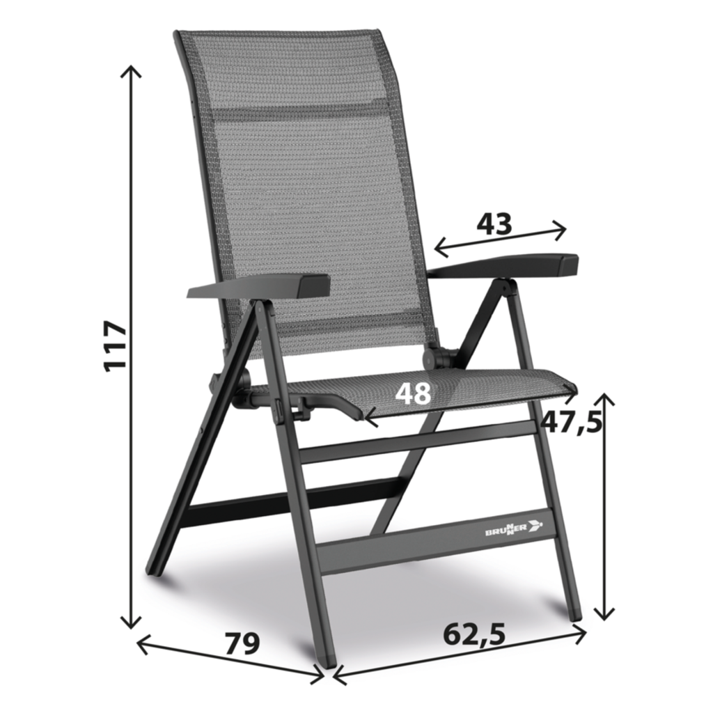 chaise brunner grise mesures.webp