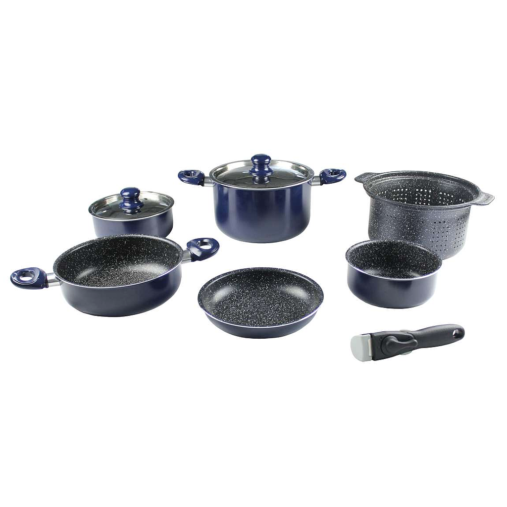 Set de casseroles 9pc Navy Blue 22cm Gimex