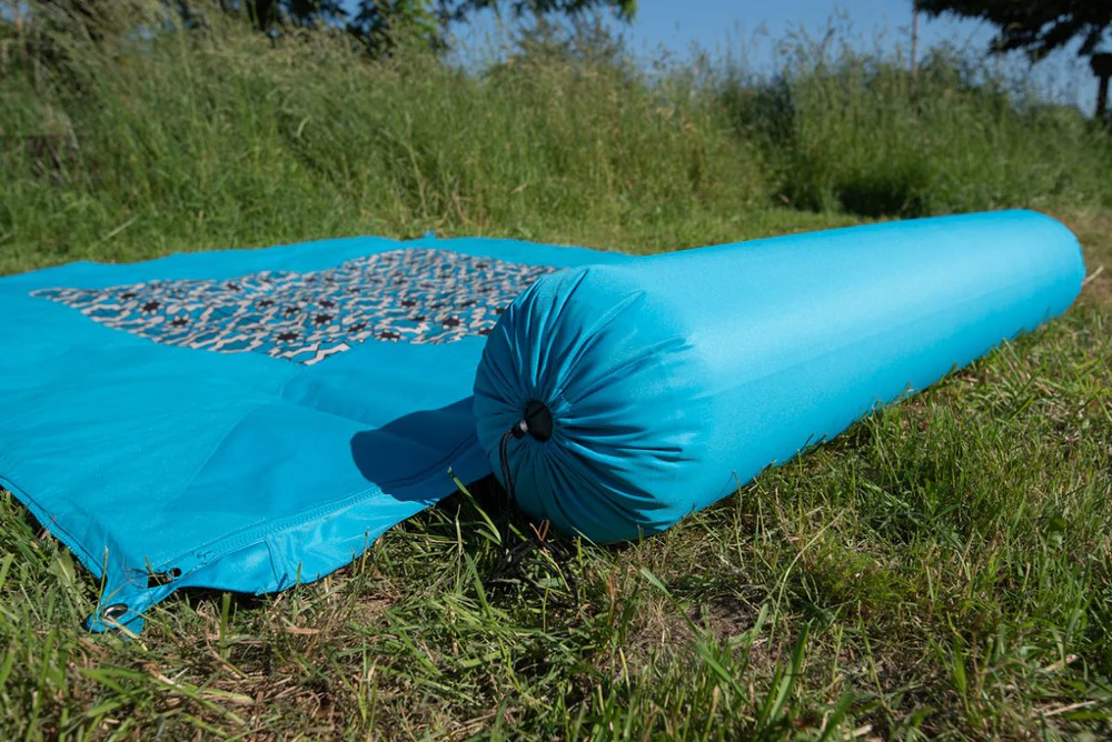 Rouleau de coussins connectables Zip XL Lounger turquoise FE bleu clair Bent