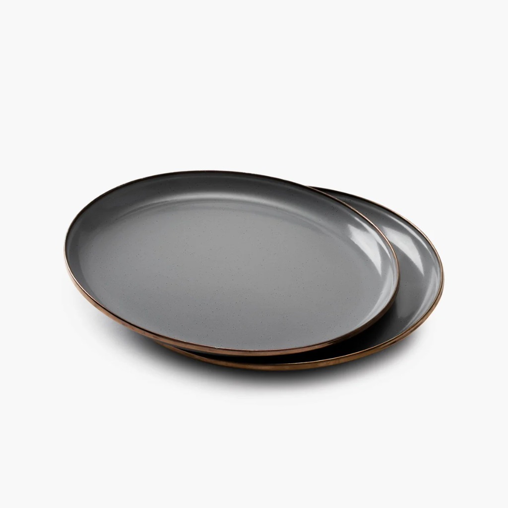Assiette de salade Set 2 Gris Pierre Enamelware Dining Collection Barebones