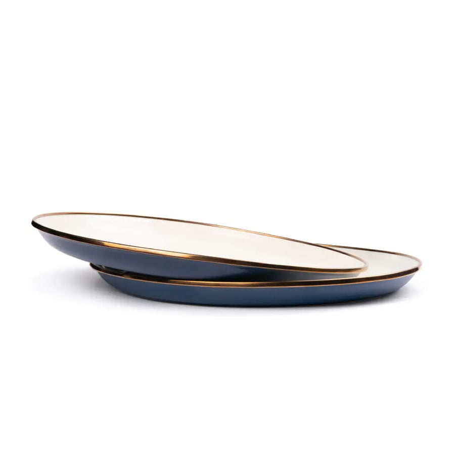 [CKW-1032] Assiette en émaille, set de 2, deep indigo, Barebones
